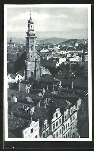 AK Hirschberg, Ortspartie mit Kirche