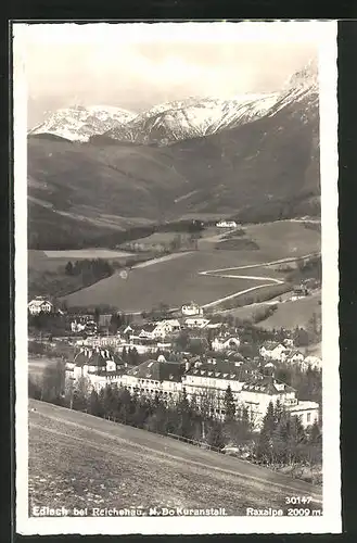 AK Edlach b. Reichenau, Kuranstalt vom Berg aus