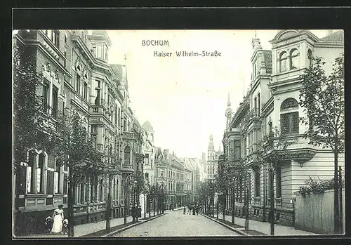 AK Bochum, Kaiser Wilhelm-Strasse mit Stadtvillen