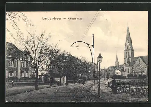 AK Langendreer, Kaiserstrasse mit Kirche