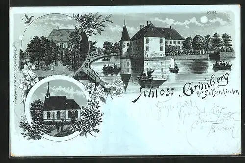 Mondschein-Lithographie Gelsenkirchen, Schloss Grimberg