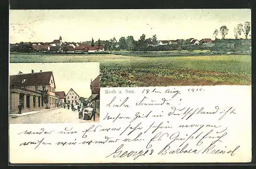 AK Roth a. See, Strassenpartie, Panorama