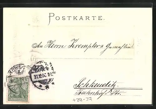 Passepartout-Lithographie Altenburg, Schloss, Stadtwappen