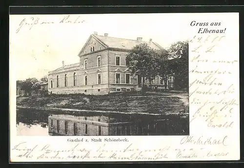 AK Elbenau, Gasthof zur Stadt Schönebeck