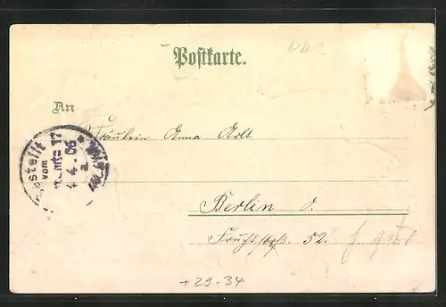 Lithographie Belzig, Sanatorium im Eichenblatt