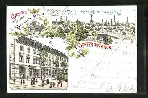 Lithographie Dortmund, Gasthof zum Deutschen Haus