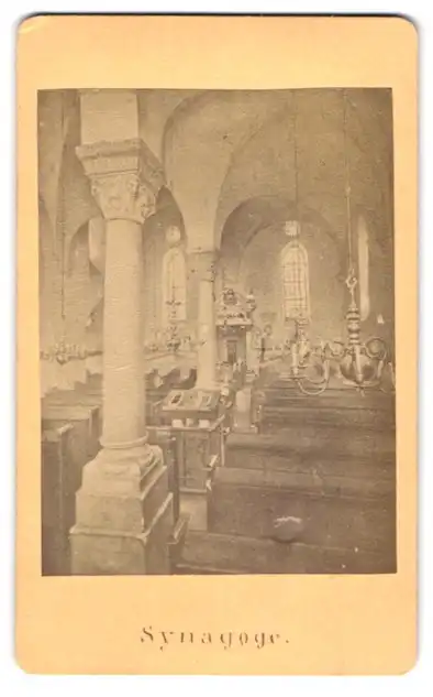 Fotografie A. Schimmer, Worms a. Rh., Ansicht Worms a. Rh., Innenansicht der Synagoge mit Gebetsbänken 0