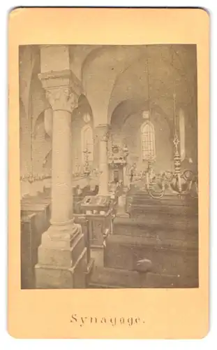 Fotografie A. Schimmer, Worms a. Rh., Ansicht Worms a. Rh., Innenansicht der Synagoge mit Gebetsbänken