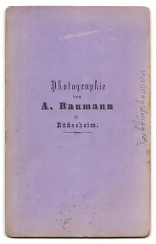 Fotografie A. Baumann, Rüdesheim, Ansicht Trechtingshausen, Blick auf das Schloss Rheinstein