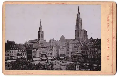 Fotografie Ernst Roepke, Wiesbaden, Ansicht Strassburg, Blcik auf den Kleberplatz mit Denkmal