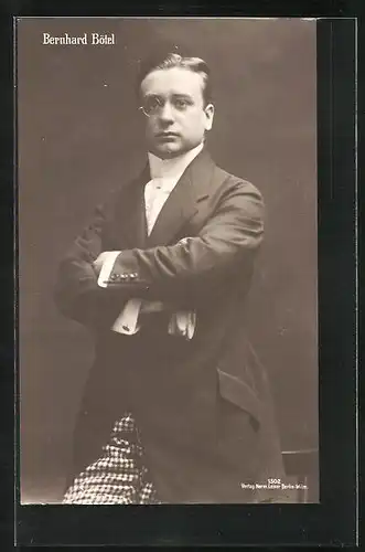 AK Opernsänger Bernhard Bötel mit Monokel