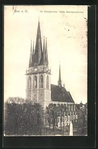 AK Ulm /Donau, St. Georgkirche, Kath. Garnisonskirche