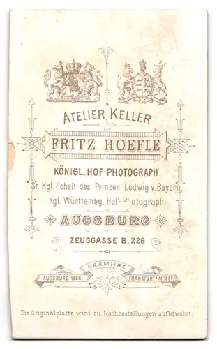 Fotografie Fritz Hoefle, Augsburg, Zeuggasse B. 226, Stattlicher Herr im Anzug mit Vollbart