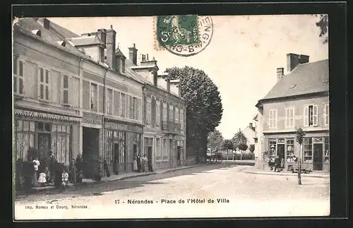 AK Nérondes, Place de l`Hotel de Ville, Cafe du Commerce