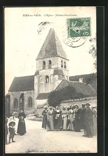 AK Sury-en-Vaux, L`Eglise, Toilette Berrichonne