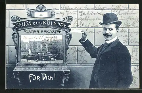 AK Köln-Neustadt, Deutscher Ring, Postbriefkasten