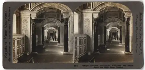 Stereo-Fotografie Keystone View Comp., Meadville / PA., Ansicht Rom, grosser korridor in der Vatikanischen Bibliothek