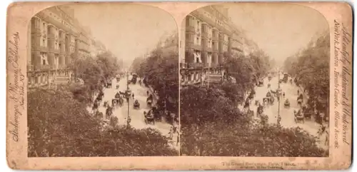 Stereo-Fotografie Strohmeyer & Wyman, New York, Ansicht Paris, The Grand Boullevard