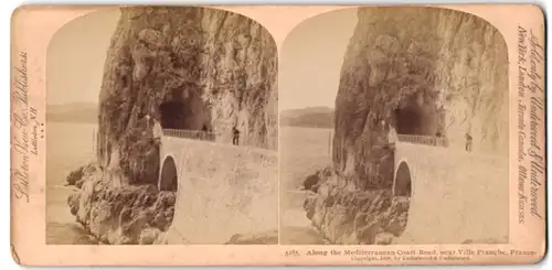 Stereo-Fotografie Littleotn View. Littleton N.H., Ansicht Villefranche, Along the Mediterranean Coast Road