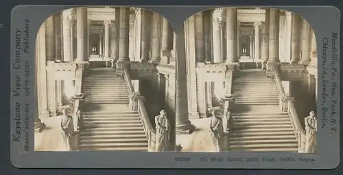 Stereo-Fotografie Keystone View Comp., Meadville / PA., Ansicht Brüssel, Grosse Treppe im Justizpalast