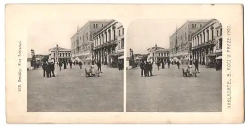 Stereo-Lichtdruck Nakladatel B. Koci, Prag, Ansicht Venedig, Riva Schiavoni