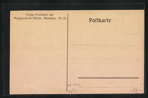 Künstler-AK Meggendorfer Blätter Nr. 22: Ein deutscher Fusstritt