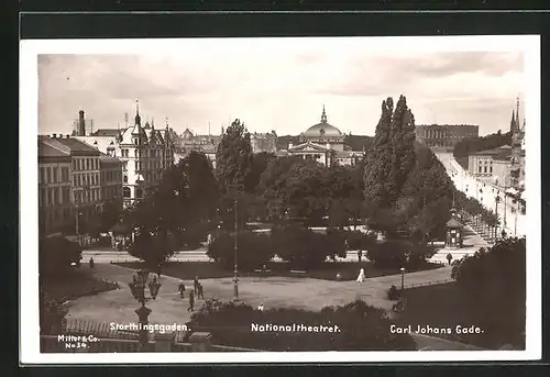 AK Oslo, Storthingsgaden, Nationaltheatret, Carl Johans Gade