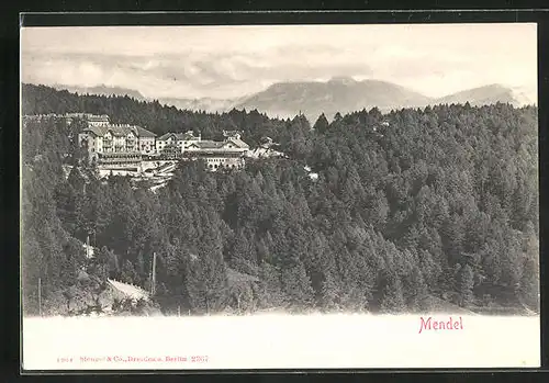 AK Mendel, Ortsansicht aus der Ferne