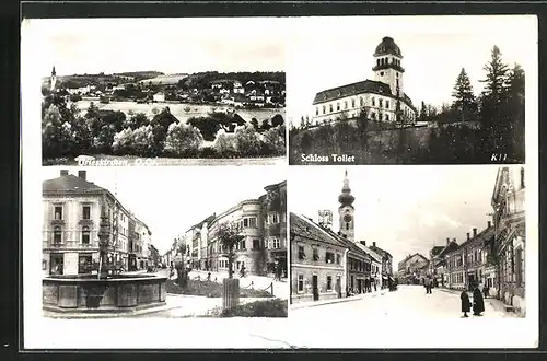 AK Grieskirchen, Schloss Tollet, Brunnen am Markt