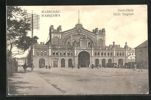 AK Warschau-Warszawa, Markt-Halle