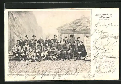 AK Wien, Kärnthner-Klub Alpenrose 1904-05