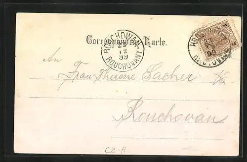 AK Hrottowitz, Teilansicht, Kirche, Gebäudeansicht