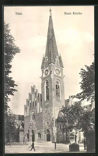AK Tilsit, Neue Kirche, Litfasssäule