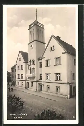 AK Neusalz /Oder, Rathaus und Polizei