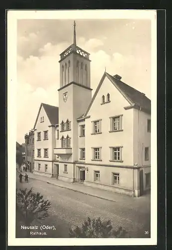 AK Neusalz /Oder, Rathaus und Polizeigebäude