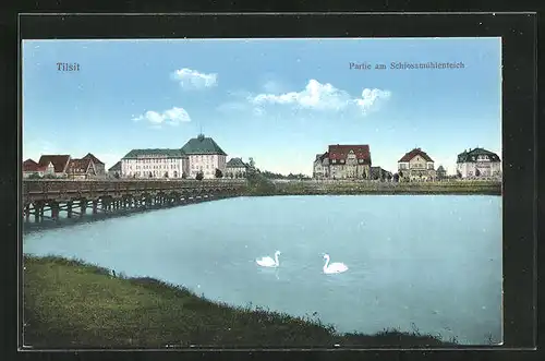 AK Tilsit, Partie am Schlossmühlenteich
