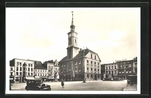 AK Gleiwitz, Marktplatz mit Fussgängern