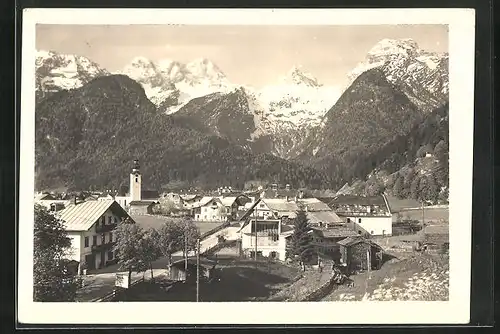 AK Lofer, Ortsansicht gegen Loferer Steinberge