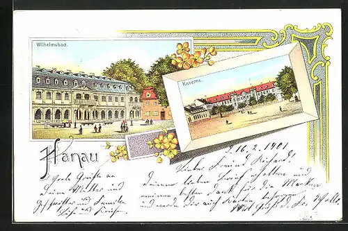 Lithographie Hanau, Wilhelmsbad, Kaserne