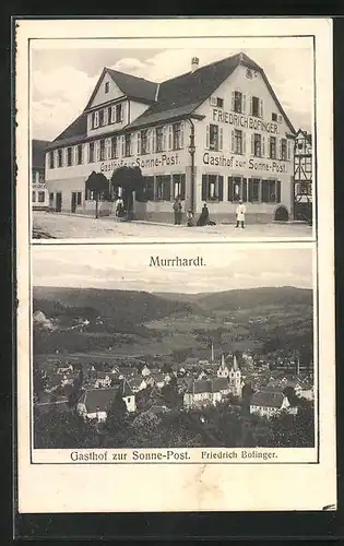 AK Murrhardt, Gasthof zur Sonne-Post, Ortsansicht