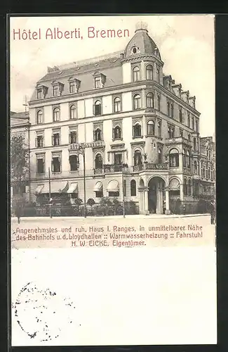 AK Bremen, Hotel Alberti in Bahnhofsnähe
