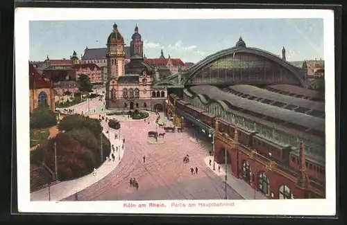 AK Köln am Rhein, Partie am Hauptbahnhof