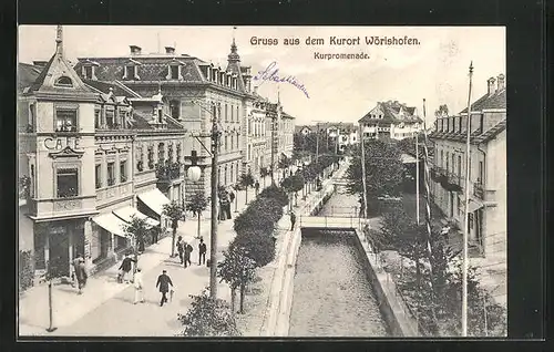 AK Wörishofen, Kurpromenade mit Café