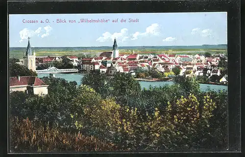 AK Crossen / Krosno Odrz, Blick von der Wilhelmshöhe