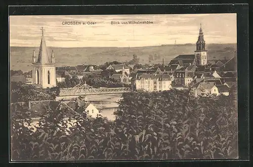 AK Crossen / Krosno Odrz, Blick von der Wilhelmshöhe