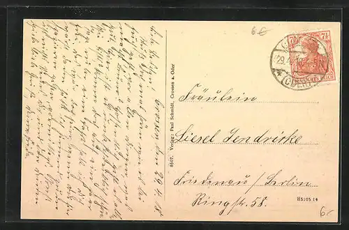 AK Crossen / Krosno Odrz, Blick von der Wilhelmshöhe