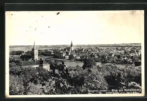 AK Crossen / Krosno Odrz, Gesamtansicht von der Wilhelmshöhe aus