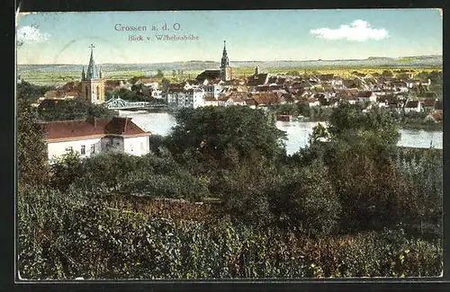 AK Crossen / Krosno Odrz, Blick von der Wilhelmshöhe