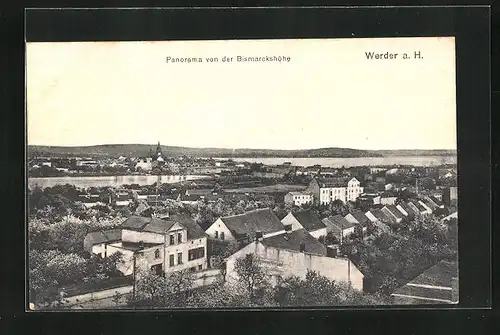 AK Werder a. H., Panorama von der Bismarckhöhe