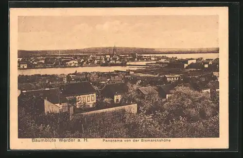 AK Werder a. H., Panorama von der Bismarckshöhe